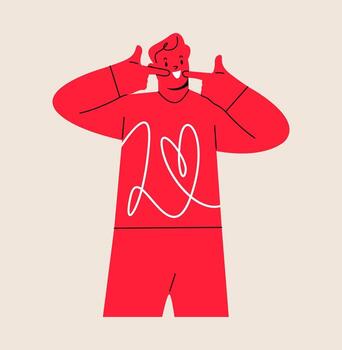 hombre señalando a dientes con índice dedo. vistoso ilustración vector