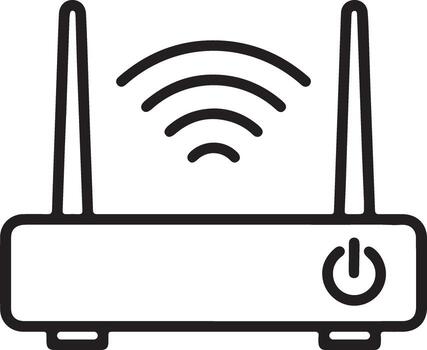 moderno Wifi enrutador con antenas emitiendo inalámbrico señales representando conectividad tecnología y red comunicación sin problemas vector
