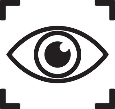 Modern eye scanning icon futuristic technology vision biometric identification security surveillance data recognition concept symbol vector