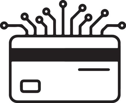 Digital credit connectivity symbol representing online payments financial technology and global network integration vector