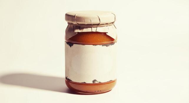 A jar of honey with a label on it photo