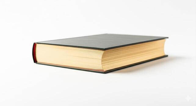An open book on a white background photo