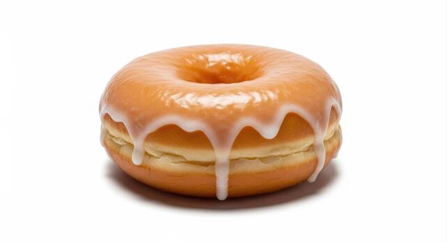 A glazed donut with icing on top photo