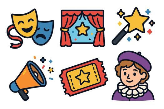 Theater concept with elements of performance and entertainment vector