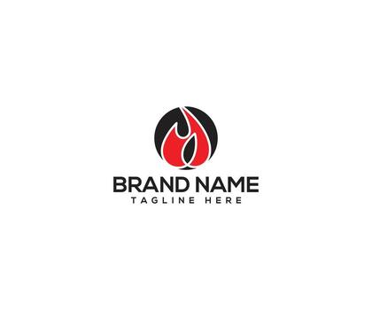 Fire Emblem Logo A minimalist logo featuring a stylized flame element enclosed within a circle, representing energy and dynamism. vector