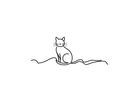Minimalist Cat Line Art A simple yet elegant illustration of a cat, rendered in a single, unbroken line, evoking a sense of tranquility and minimalism. vector