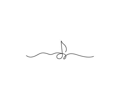 Musical Note in Minimalist Design A simple yet elegant illustration of a musical note, created with a single continuous line, capturing the essence of music and rhythm in a minimalist aesthetic. vector