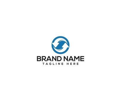 Circular Arrow Logo A captivating logo featuring interlocking circular arrows within a minimalist design. The clean lines and bold color make it versatile for various brand applications. vector