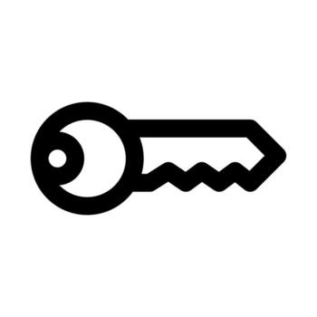 Key representing security, access, and locking mechanisms for doors or devices vector