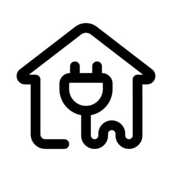 Home Electricity Power efficient modern icon design representing residential energy, smart systems, and electrical control vector