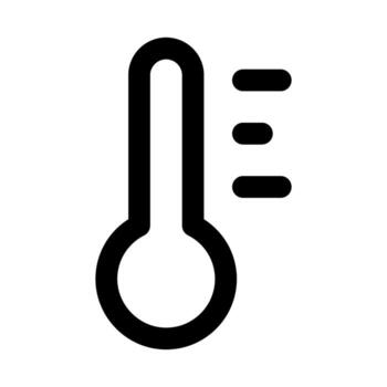 Thermometer Icon representing temperature measurement, health monitoring, and climate control vector