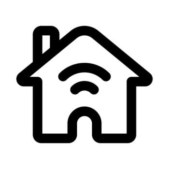 Smart Home Icon representing connected devices, automation, and modern residential technology vector
