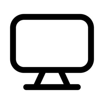 Computer Screen Icon representing digital display, technology, and modern workspace equipment vector