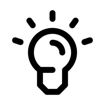 idea ligero bulbo soltero icono representando creatividad, innovación, y resolución de problemas conceptos vector