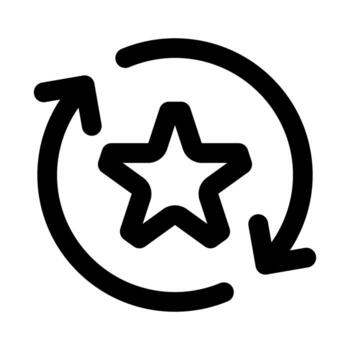 estrella actualizar recargar flecha representando actualizaciones, sincronización, y dinámica usuario interacciones vector