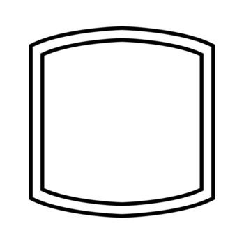 un negro, redondeado rectángulo dentro un redondeado rectángulo, ambos con un de doble línea frontera vector