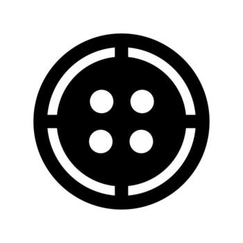 A black circular shape with four inner circles and four surrounding arcs vector