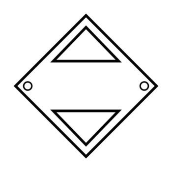 Geometric design with a diamond frame, inner triangles, and circles vector