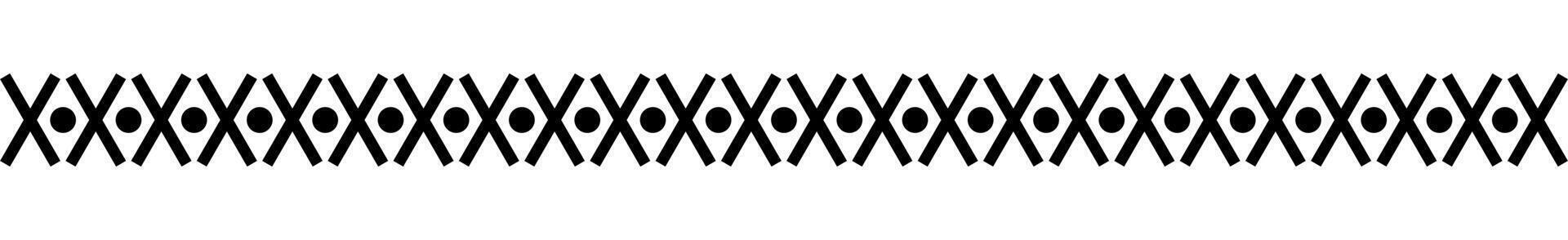 un repetido negro modelo de x, en v y puntos, creando un frontera en un blanco antecedentes vector