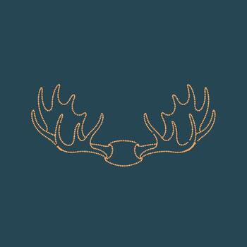 Minimalist Line Art of Antlers on a Dark with Elegant and Simplistic Design vector