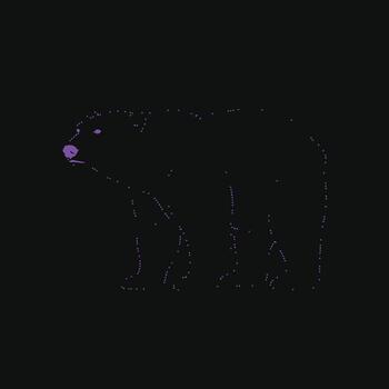 Glowing outline of a bear created with luminous dots against a dark , emphasizing a modern artistic representation vector