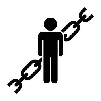 Person Silhouette Linked by Chain connection vector