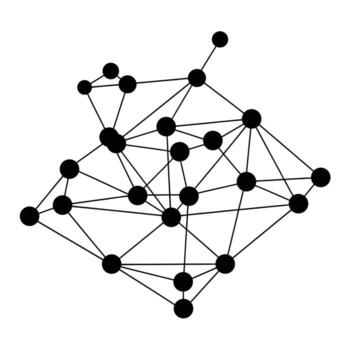 negro silueta de un red de conectado nodos conexión vector