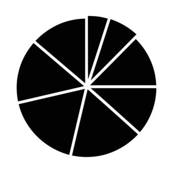Pie Chart with Uneven Slices graph data vector