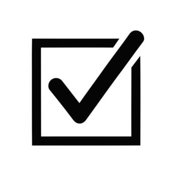 Black Check Mark in Square Icon tick checkbox vector