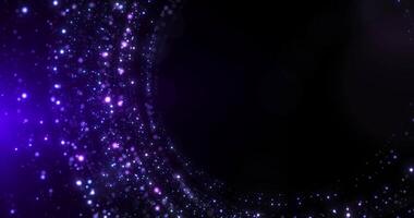 un abstracto, brillante, arremolinándose superficie de brillante ligero partículas y polvo. partícula túnel video
