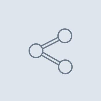 A share social network icon with three connected circles vector