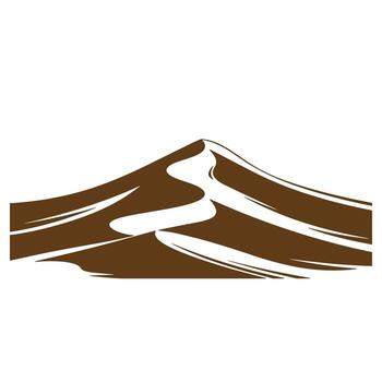 illustration of a simple brown desert dune on a white background for design vector