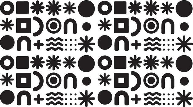 resumen antecedentes con geométrico formas círculos, cuadrícula, estrellas, ondas, más señales, puntos, y creciente formas vector