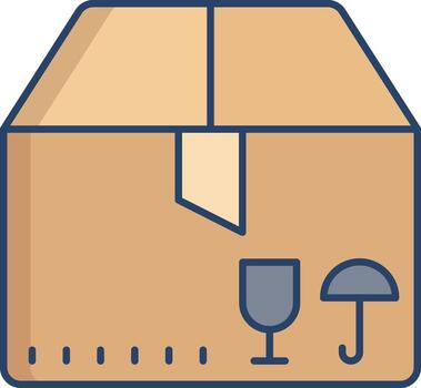 frágil artículos lineal color icono diseño vector