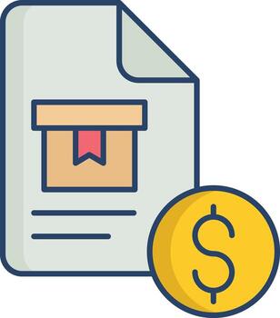 dollar bill document linear color icon design vector