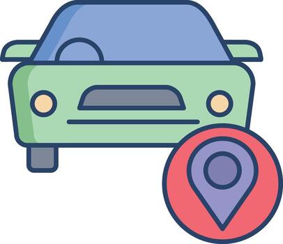 car navigate linear color icon design vector