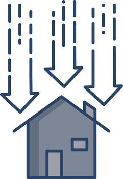 property drop linear color icon design vector