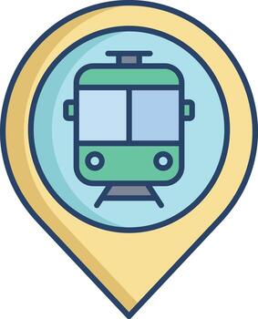 metro location linear color icon design vector