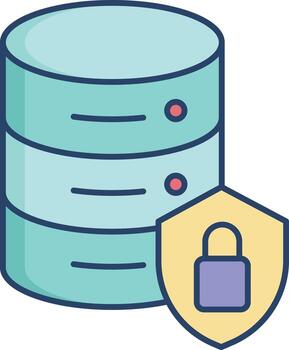 database Locks linear color icon design vector