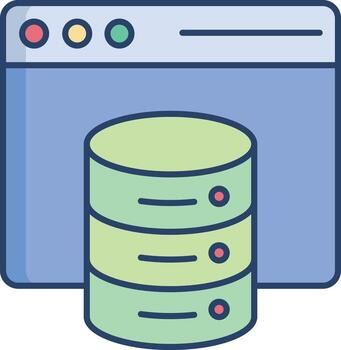 web database linear color icon design vector