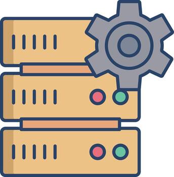 base de datos servidor ajuste lineal color icono diseño vector