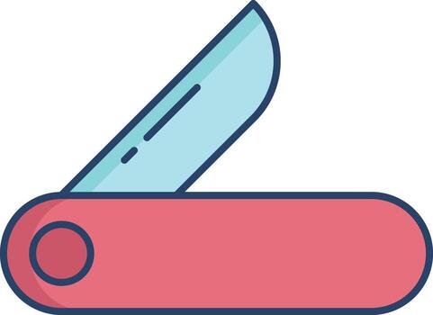 folding knife linear color icon design vector
