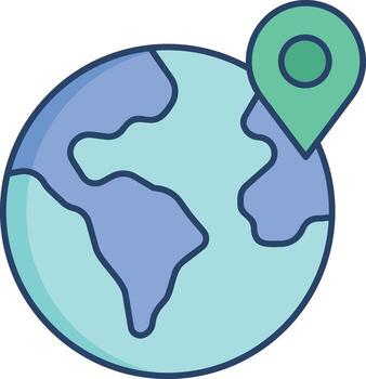 global map linear color icon design vector