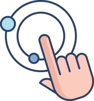 Interacción grifo lineal color icono diseño vector