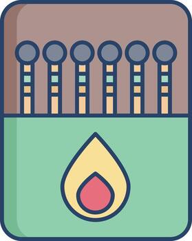 match box linear color icon design vector