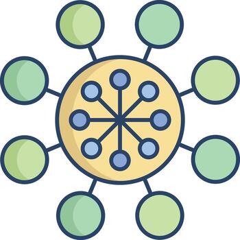 deep Learning linear color icon design vector