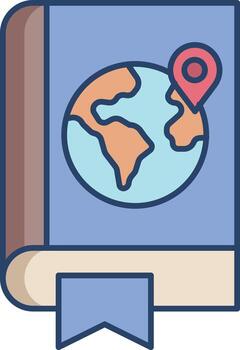 geography book linear color icon design vector