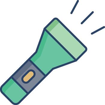 antorcha ligero lineal color icono diseño vector