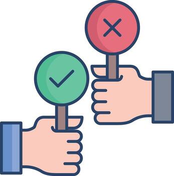 decision making linear color icon design vector