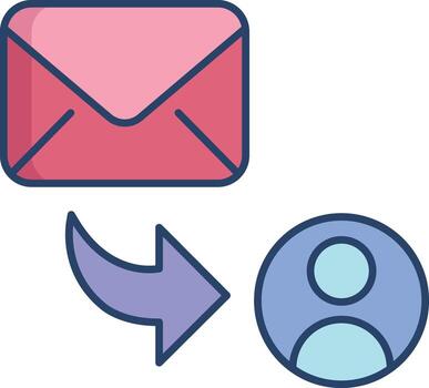 email send user linear color icon design vector